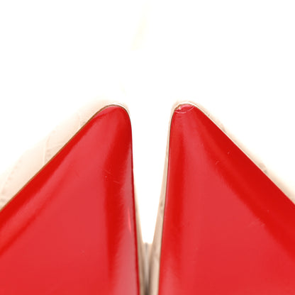 Christian Louboutin Calfskin Alligator Embossed Veau Velours Santia Botta 85 Tall Boots 40 Pearl 9 of 9