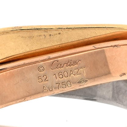 Cartier 18K Pink Yellow White Gold Medium Trinity Cushion Ring 52 6 4 of 4