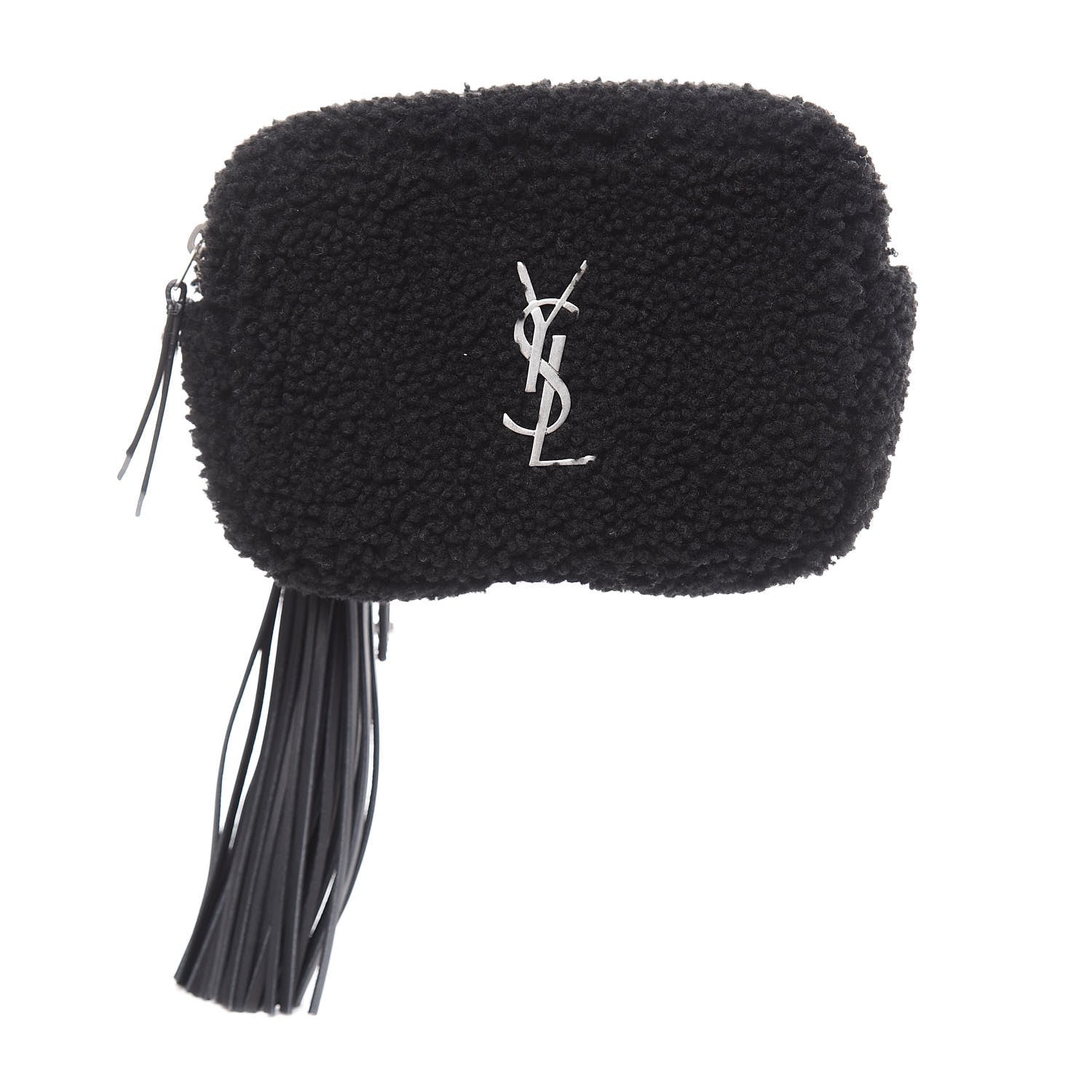 Saint Laurent Shearling Monogram Lou Belt Bag Black 1 of 9