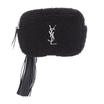 Saint Laurent Shearling Monogram Lou Belt Bag Black 1 of 9