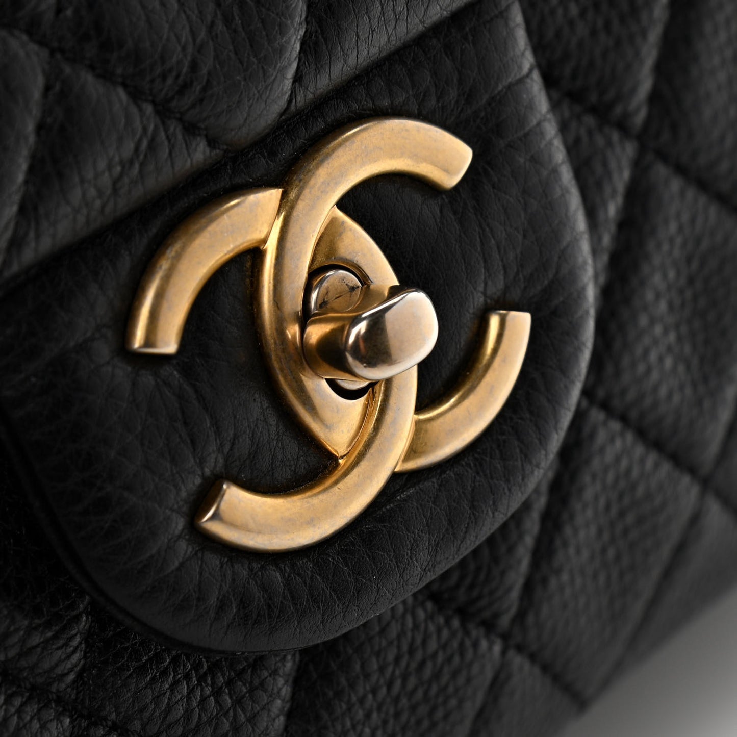 Calfskin Quilted XXL Travel Flap Bag Black