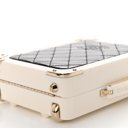 Chanel Plexiglass Patent Evening In The Air Mini Trolley Minaudiere Clutch Black White 10 of 14