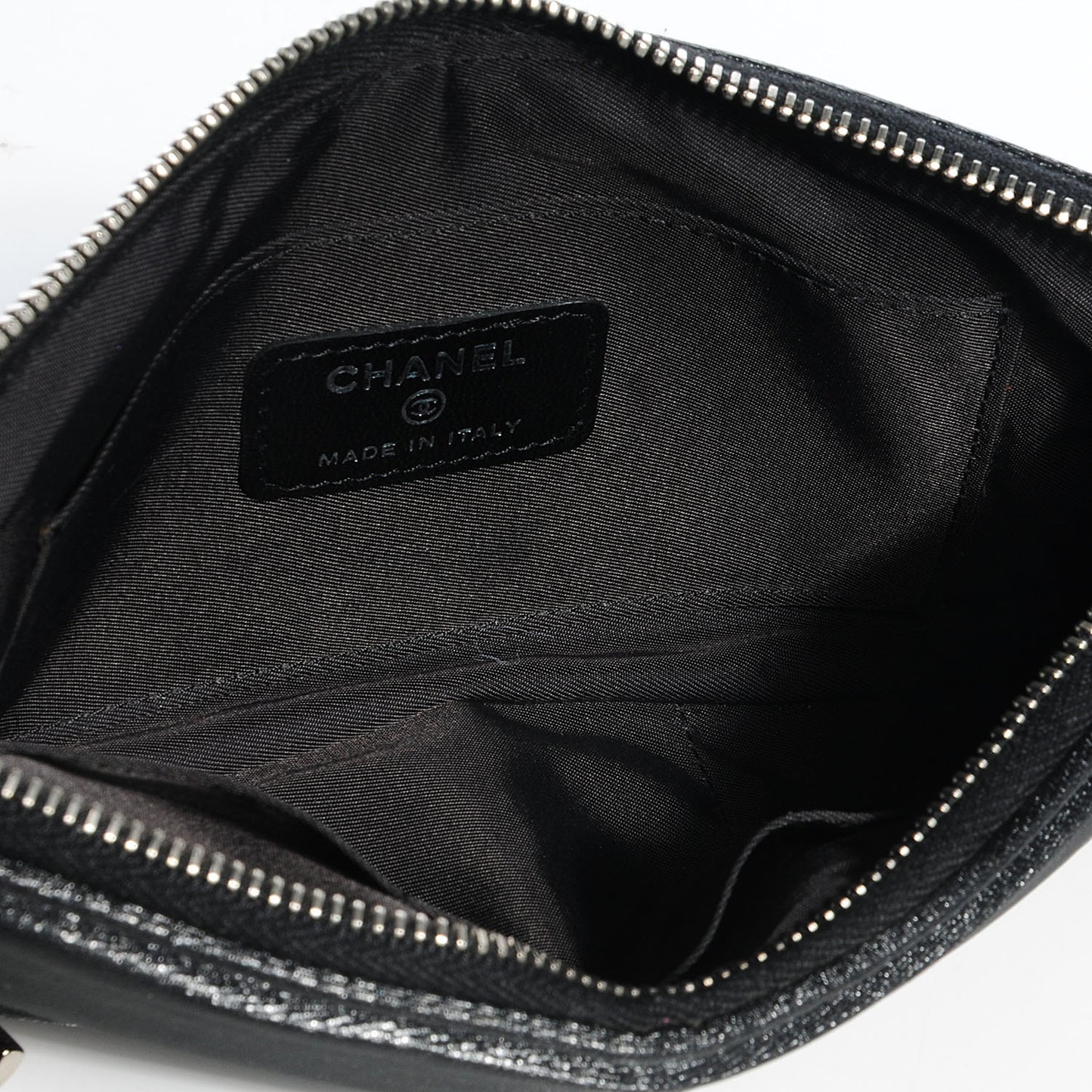 Quilted Coated Canvas Paris Biarritz Ligne Clutch Black
