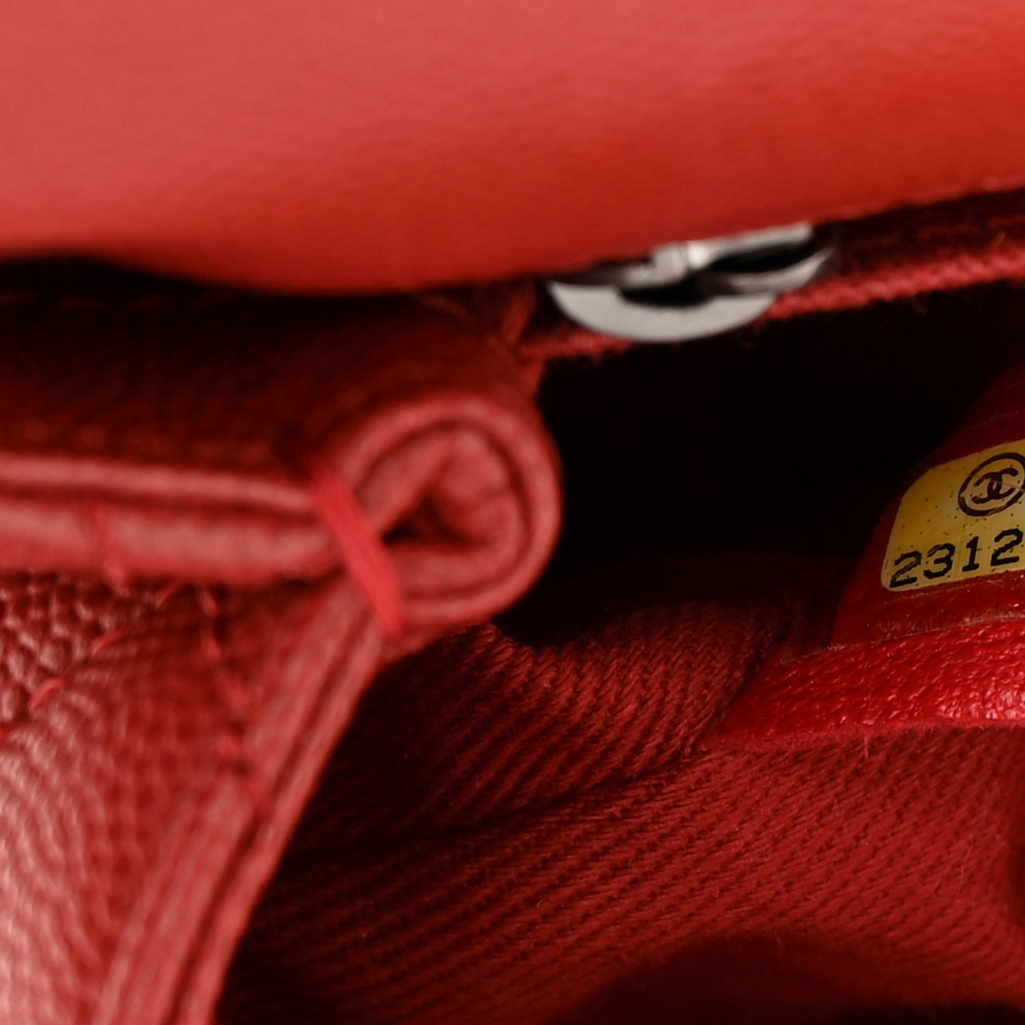 Caviar Quilted Mini Coco Handle Flap Red
