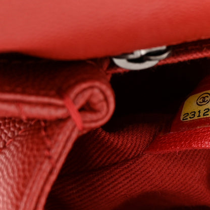 Chanel Caviar Quilted Mini Coco Handle Flap Red 7 of 13