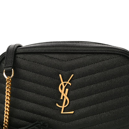 Saint Laurent Grain De Poudre Matelasse Monogram Mini Lou Camera Bag Black 8 of 10