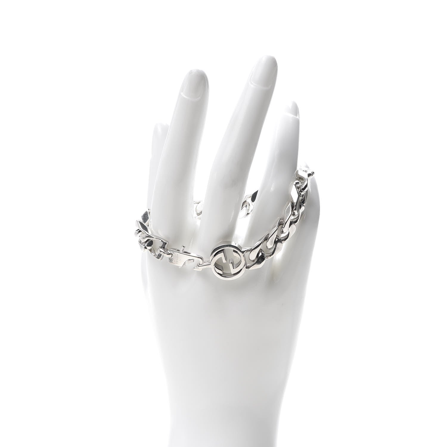 Gucci Sterling Silver Interlocking G Curb Chain Bracelet 2 of 5
