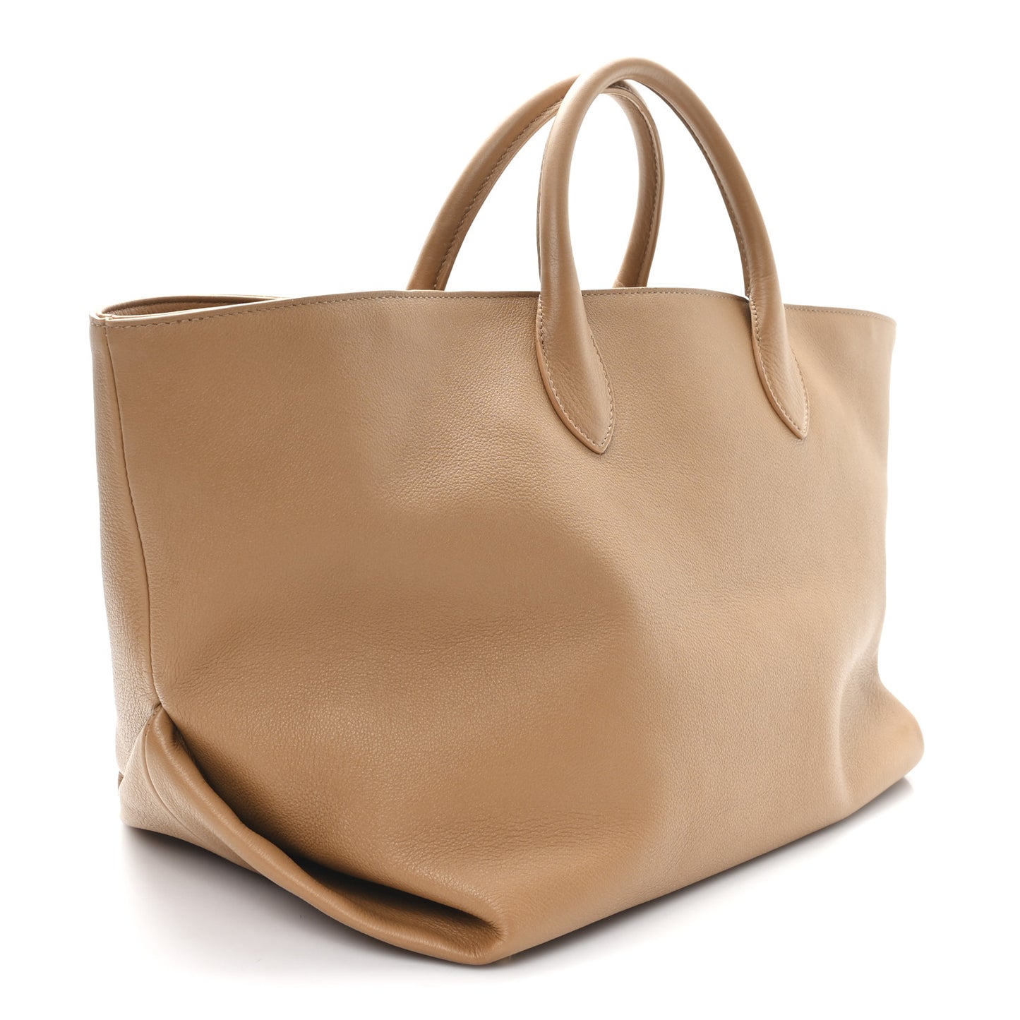 Pebbled Calfskin Medium Amelia Tote Nougat