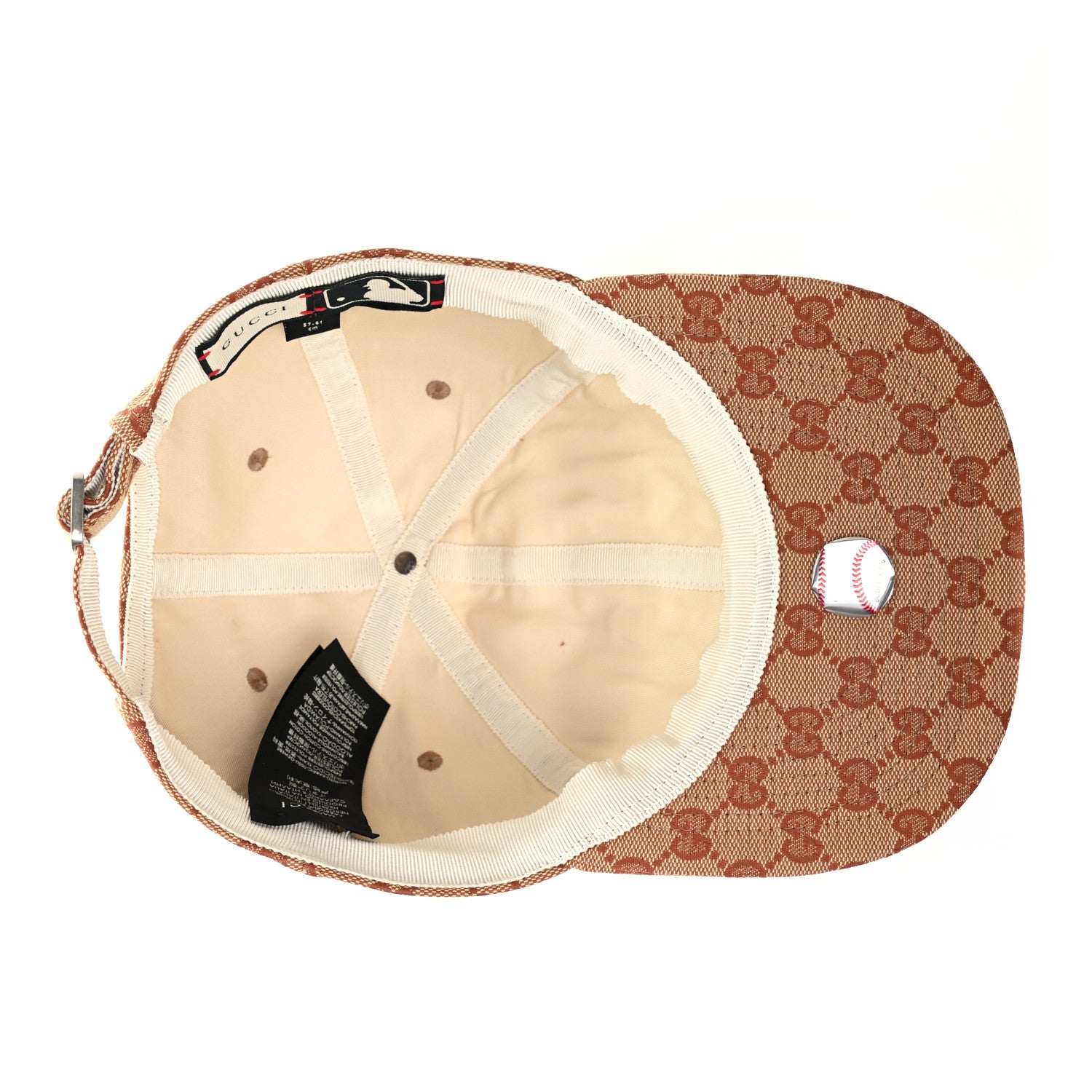 Gucci X MLB Monogram LA Dodgers Baseball Hat 57-61 Beige Ruggine 4 of 5