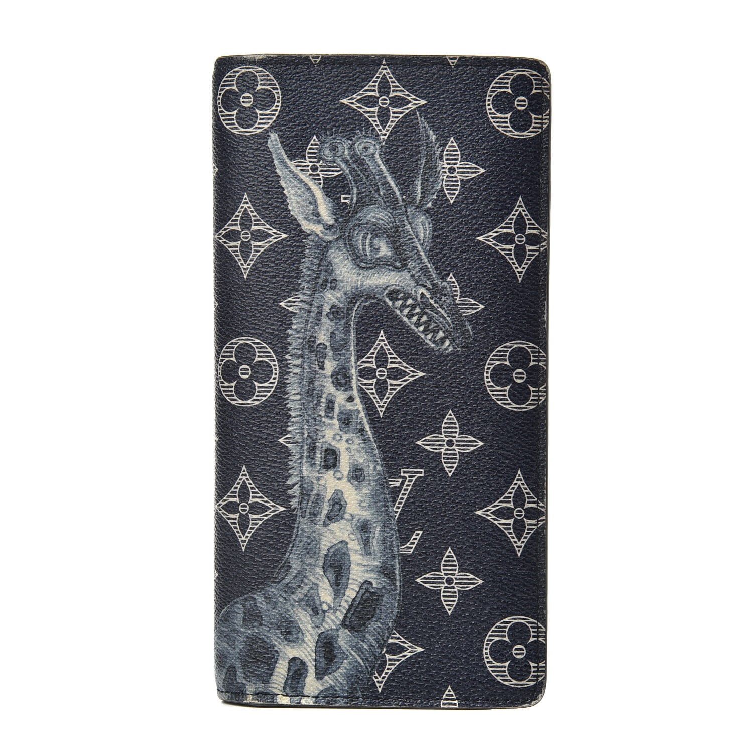 Louis Vuitton Savane Monogram Chapman Giraffe Brazza Wallet Encre 1 of 7