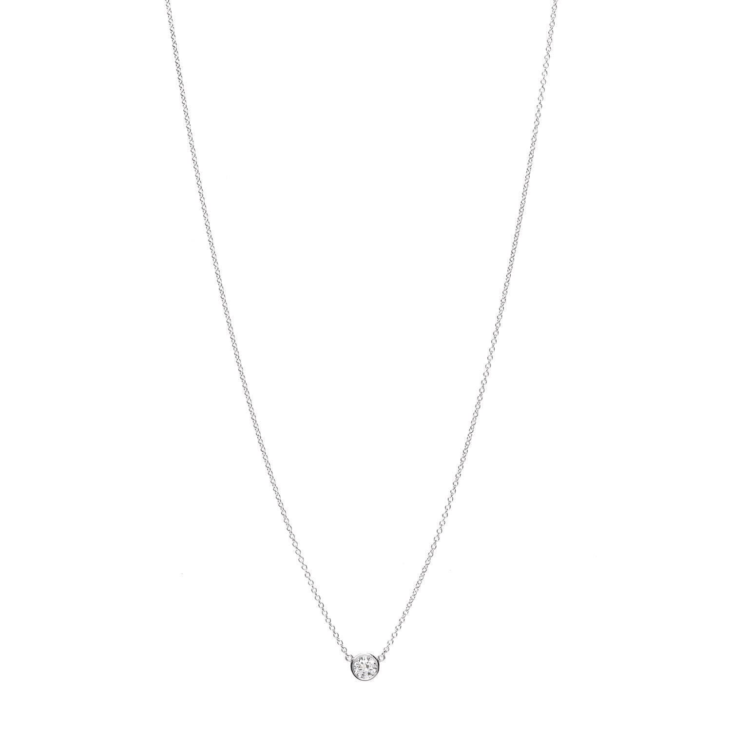 Tiffany Platinum Diamond .33ct Elsa Peretti Diamonds by the Yard Pendant Necklace 1 of 8