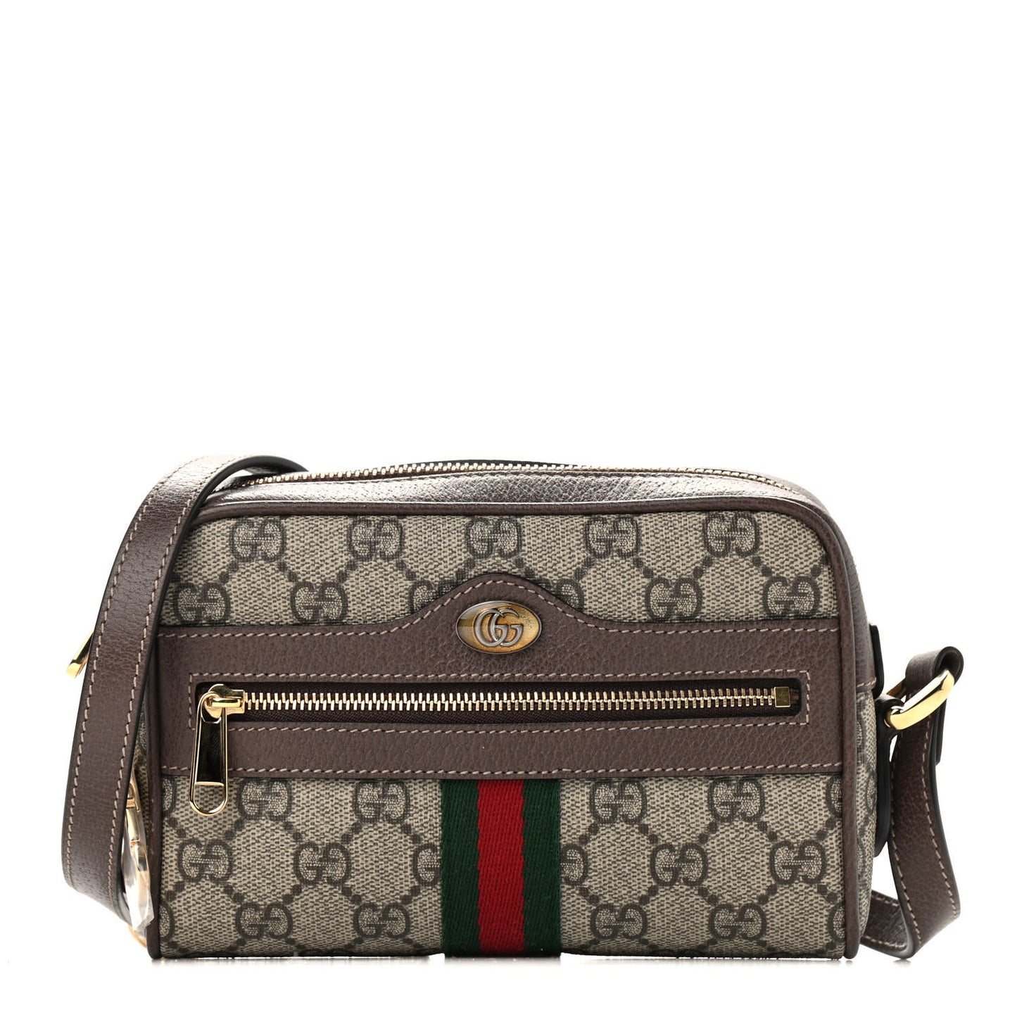 GG Supreme Monogram Web Mini Ophidia Shoulder Bag Brown