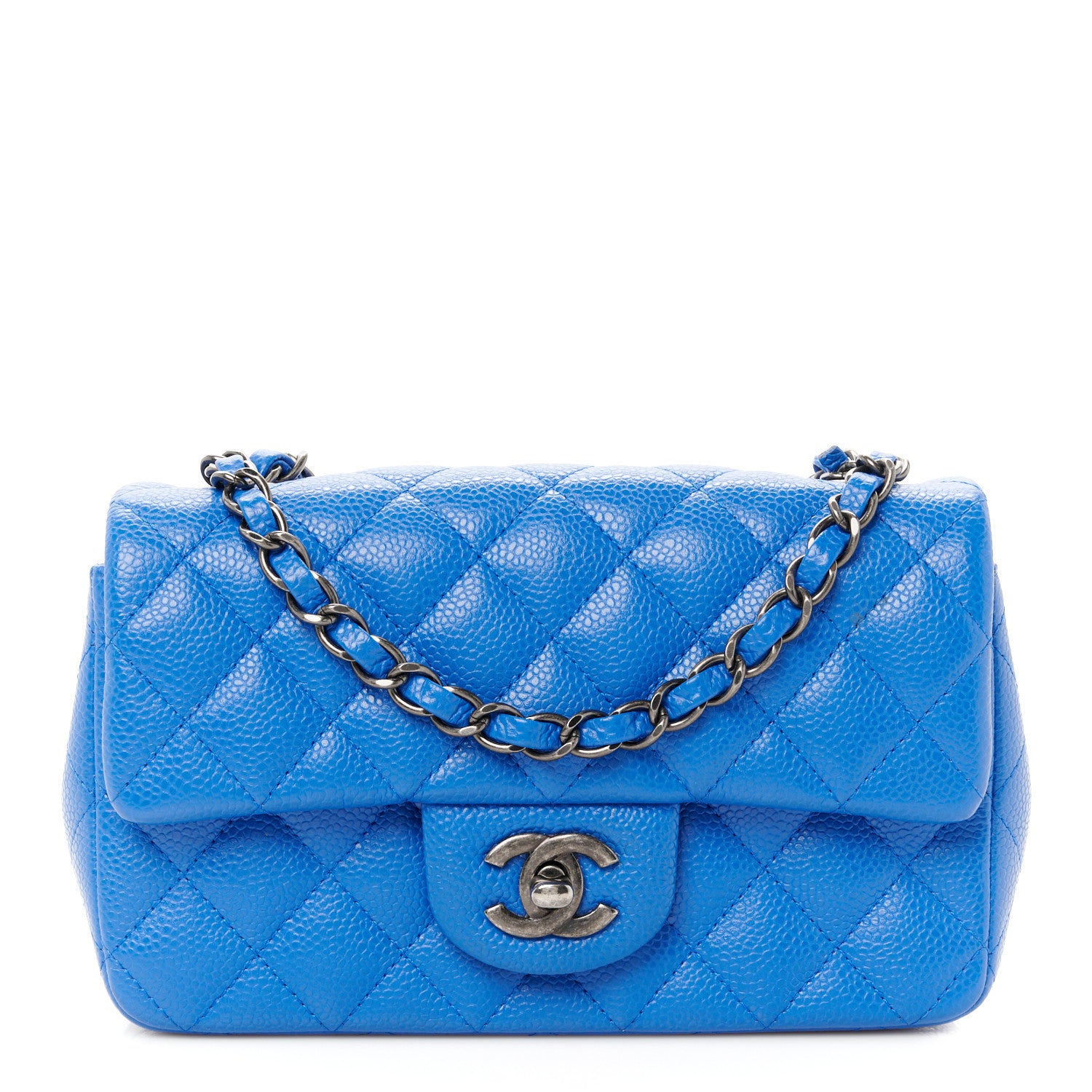 Chanel Caviar Quilted Mini Rectangular Flap Blue 1 of 12