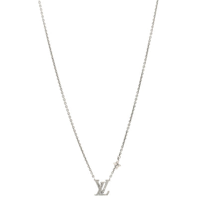 Louis Vuitton Metal Crystal LV Iconic Necklace Silver 1 of 7