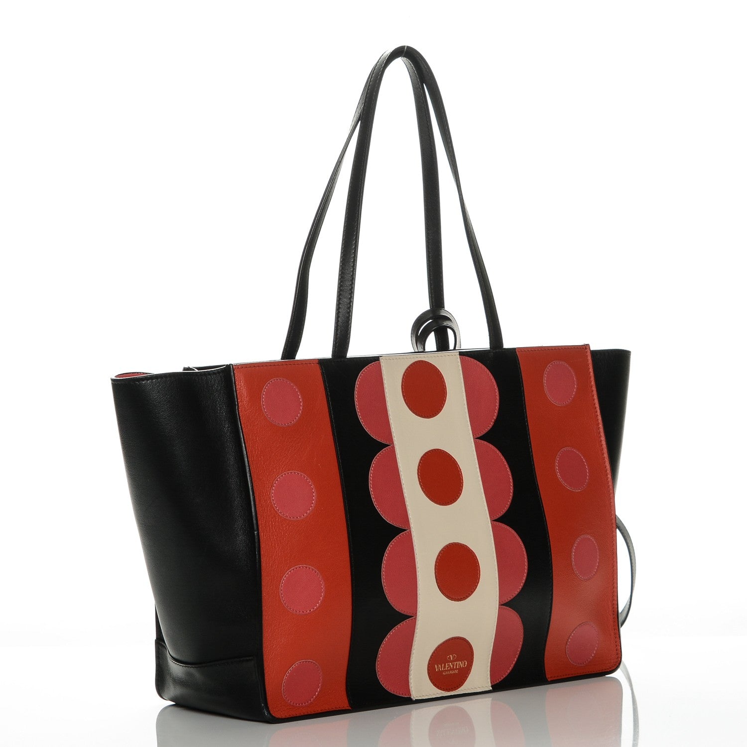 Valentino Garavani Calfskin Carmen Medium Tote Black Deep Rose 3 of 9