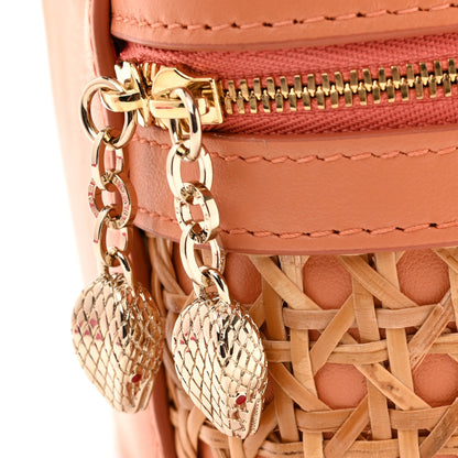 Bulgari Calfskin Rattan Serpenti Forever Top Handle Vanity Orange 11 of 13