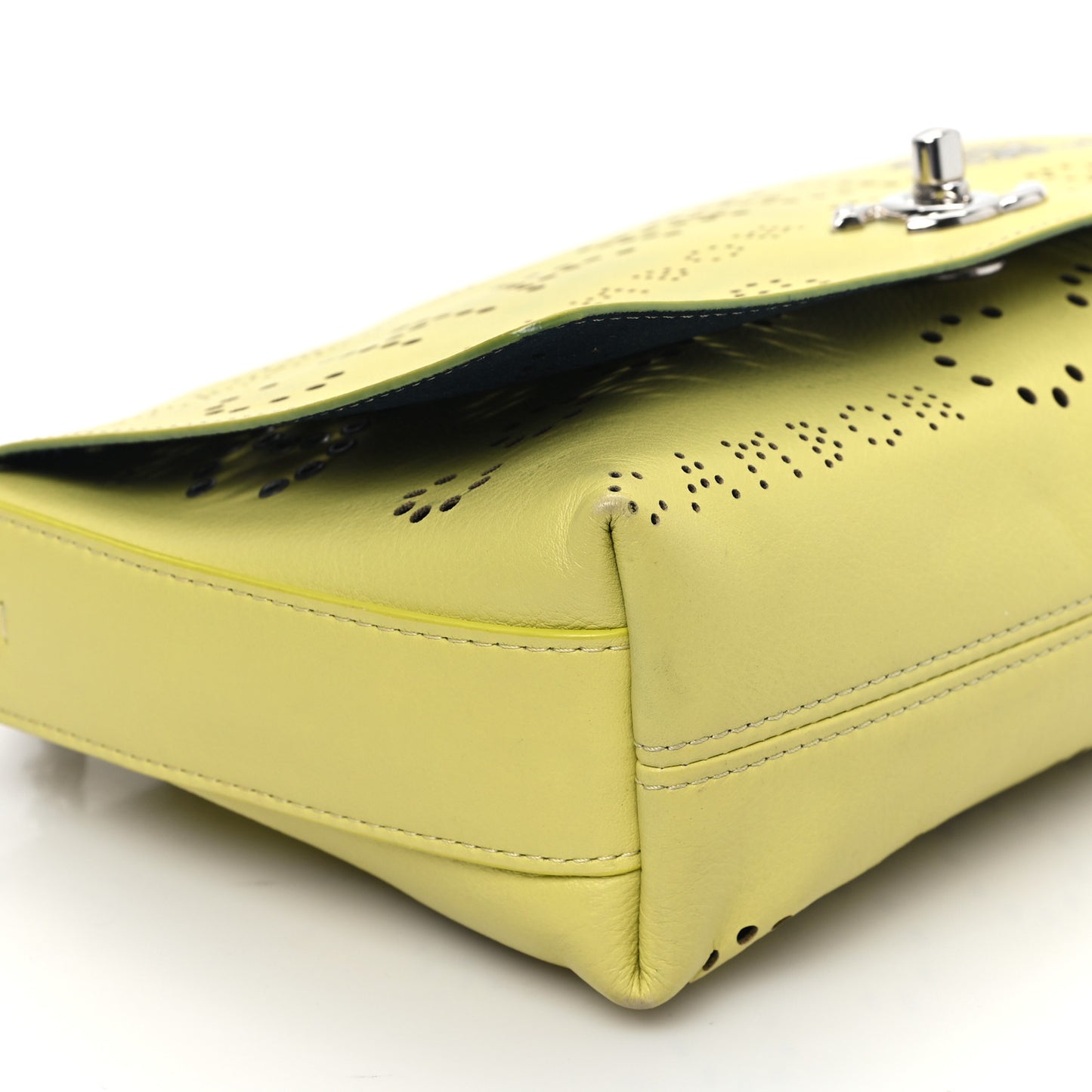 Calfskin Piercing Light Flap Bag  Yellow