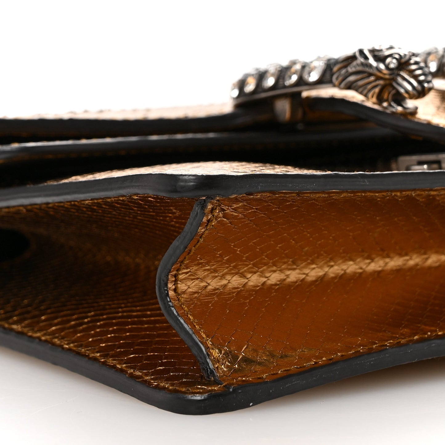 Snakeskin Mini Dionysus Shoulder Bag Gold