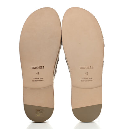 Hermes Calfskin Mens Antigua Espadrille Sandals 43 Naturel Safari 5 of 8