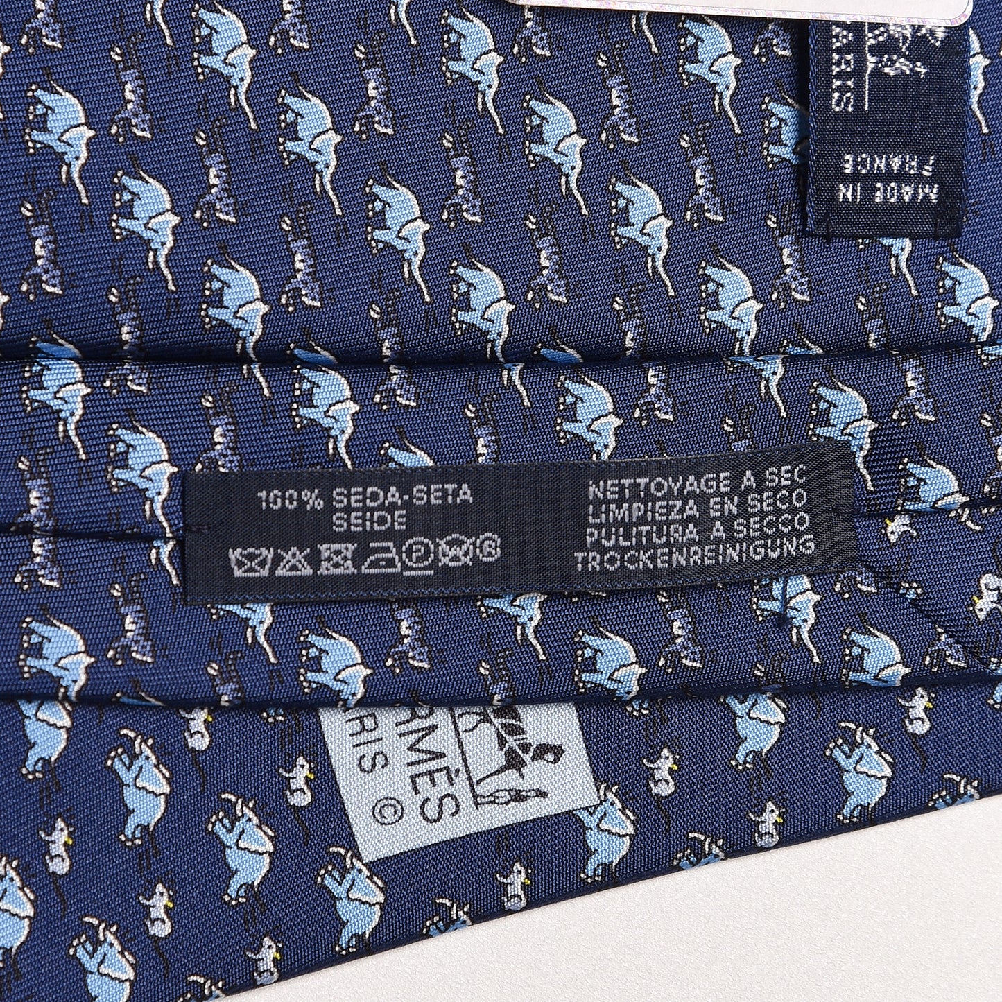 Silk Mens Sauve Qui Puet Cravate Neck Tie Bleu Marine Clair