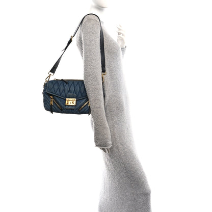 Miu Miu Denim Matelasse Biker Shoulder Bag Avio 2 of 9