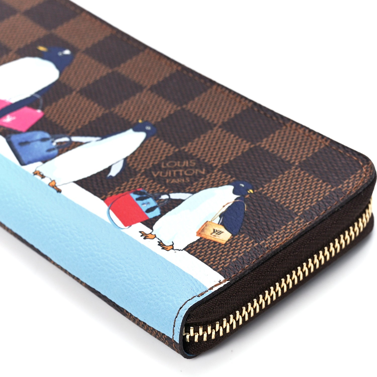Louis Vuitton Damier Ebene 2017 Christmas Animation Clemence Wallet 11 of 11