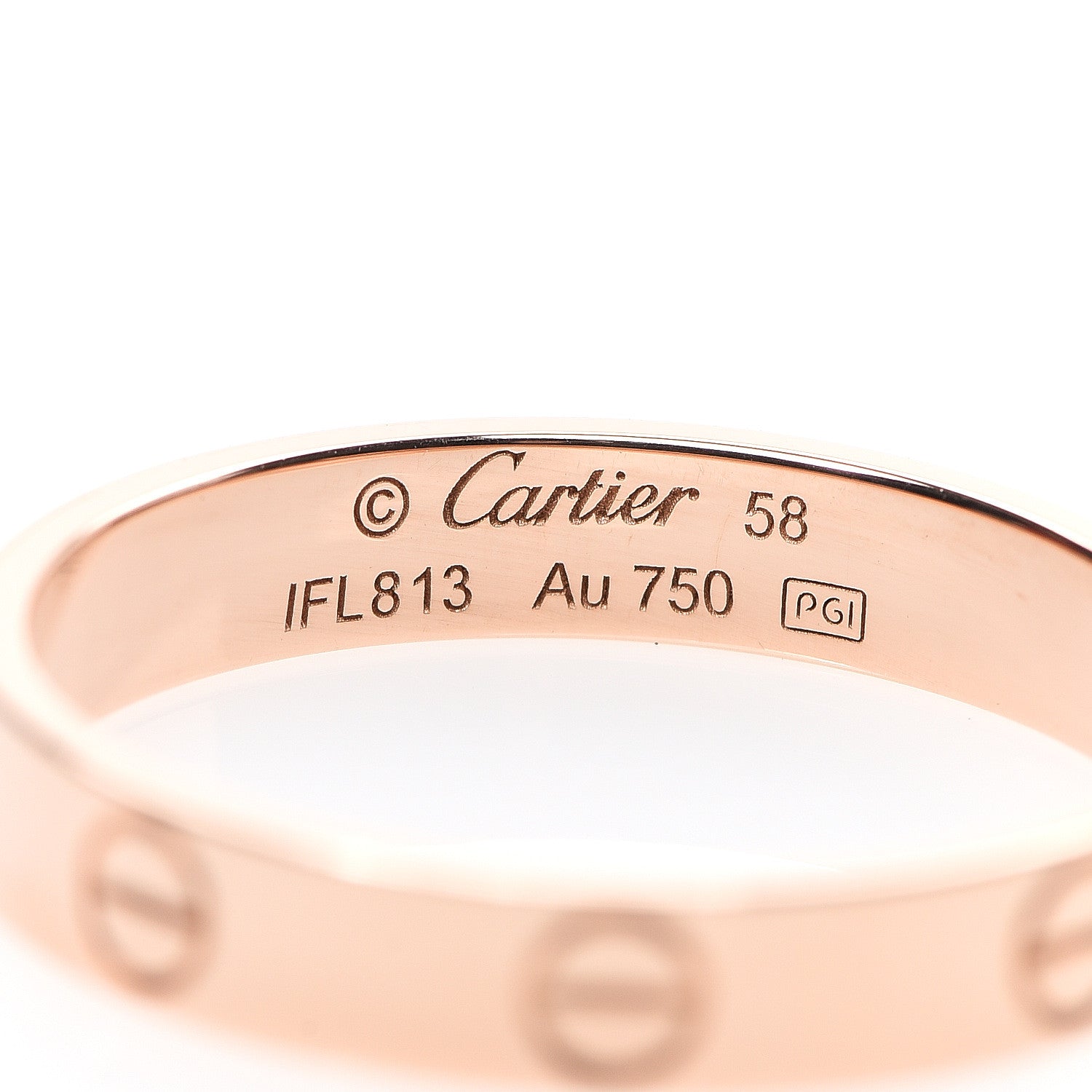 Tiffany 18K Pink Gold 3.5mm LOVE Wedding Band Ring 58 8.25 3 of 5