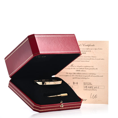 Cartier 18K Yellow Gold LOVE Bracelet 18 5 of 5