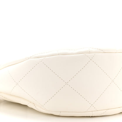 Chanel Lambskin Chain Rows Quilted Chain Hobo White 9 of 10