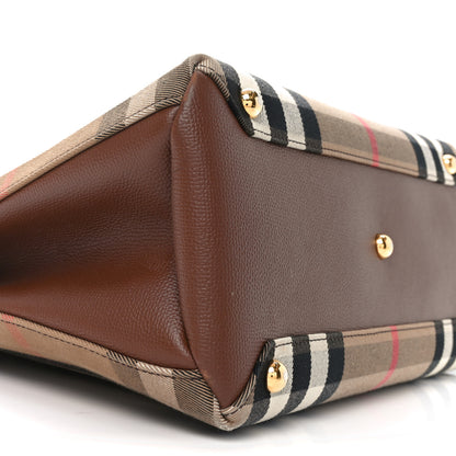 Burberry House Check Grainy Calfskin Medium Banner Tote Tan 8 of 10