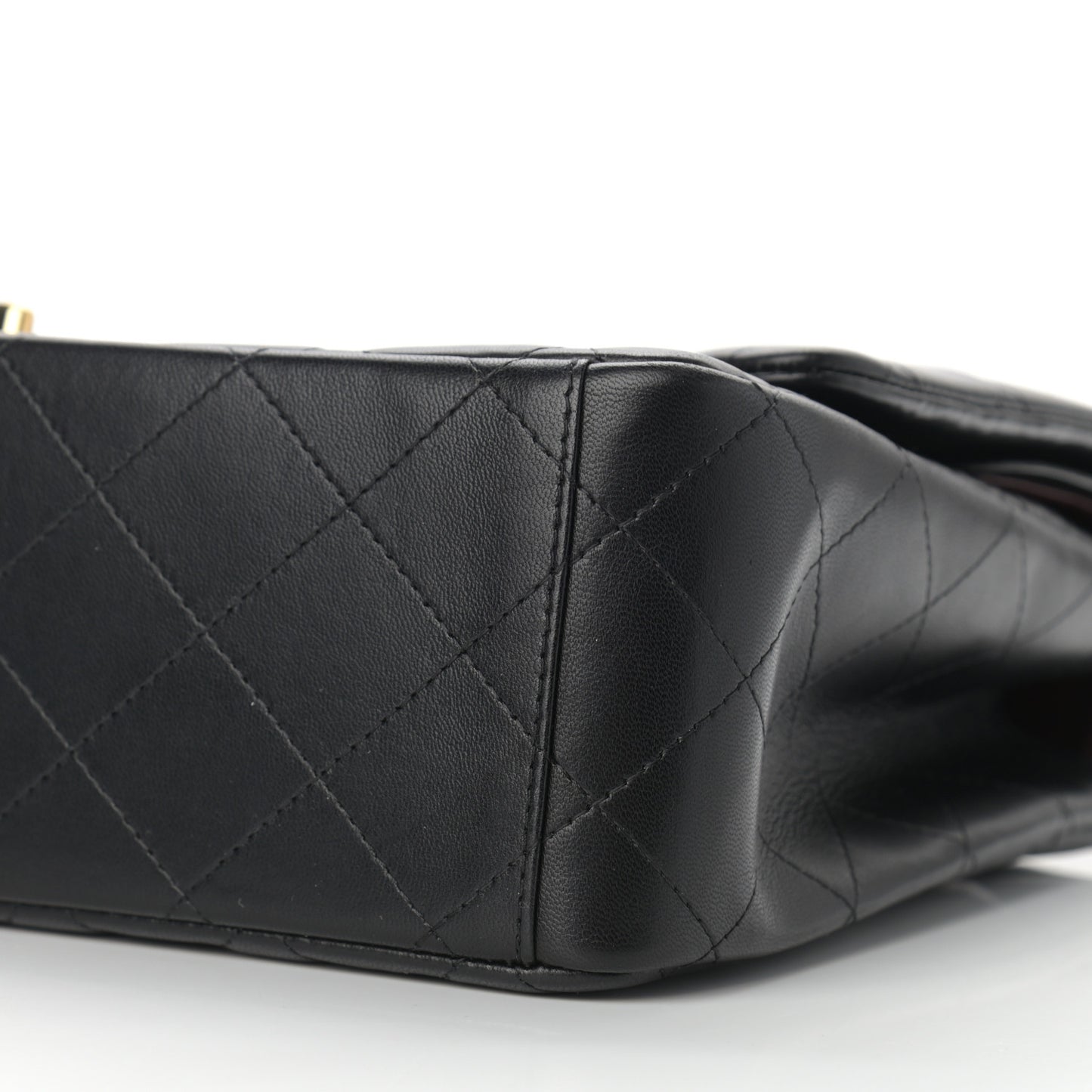 Lambskin Quilted Maxi Double Flap Black