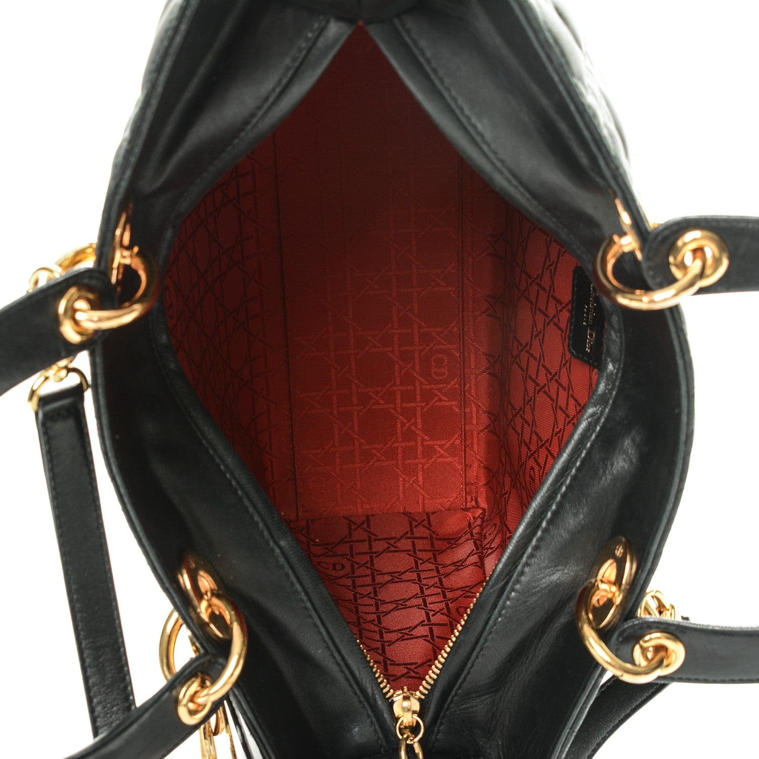 Christian Dior Vintage Lambskin Cannage Large Lady Dior Black 5 of 14