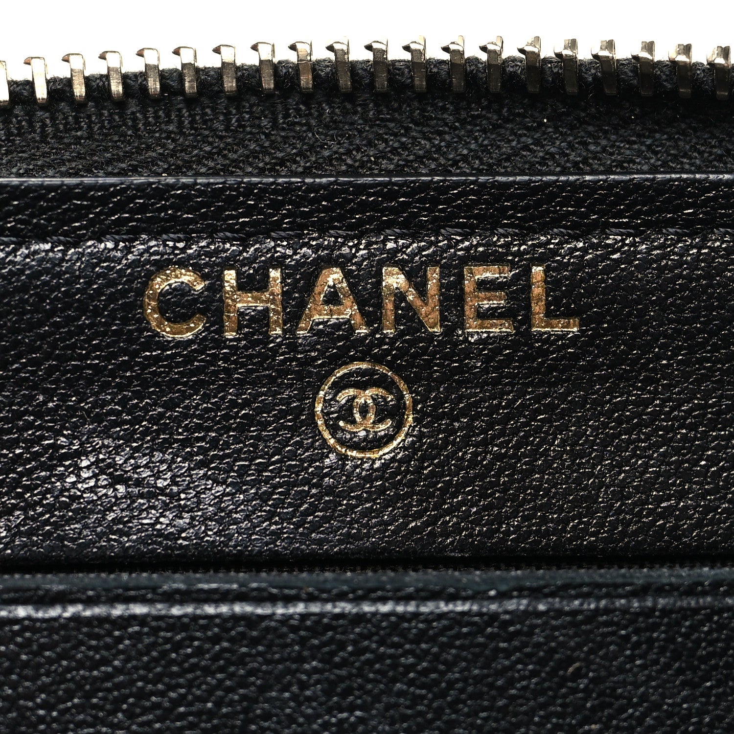 Chanel Caviar Sheepskin Chevron Quilted Medium Mademoiselle Vintage Zip Around Wallet Black 6 of 11