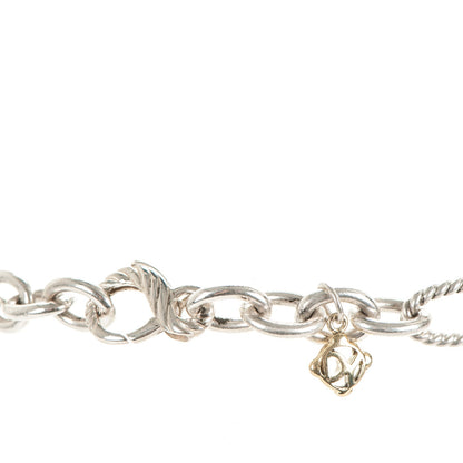 David Yurman Sterling Silver 18K Gold Figaro Chain Long Necklace 3 of 3