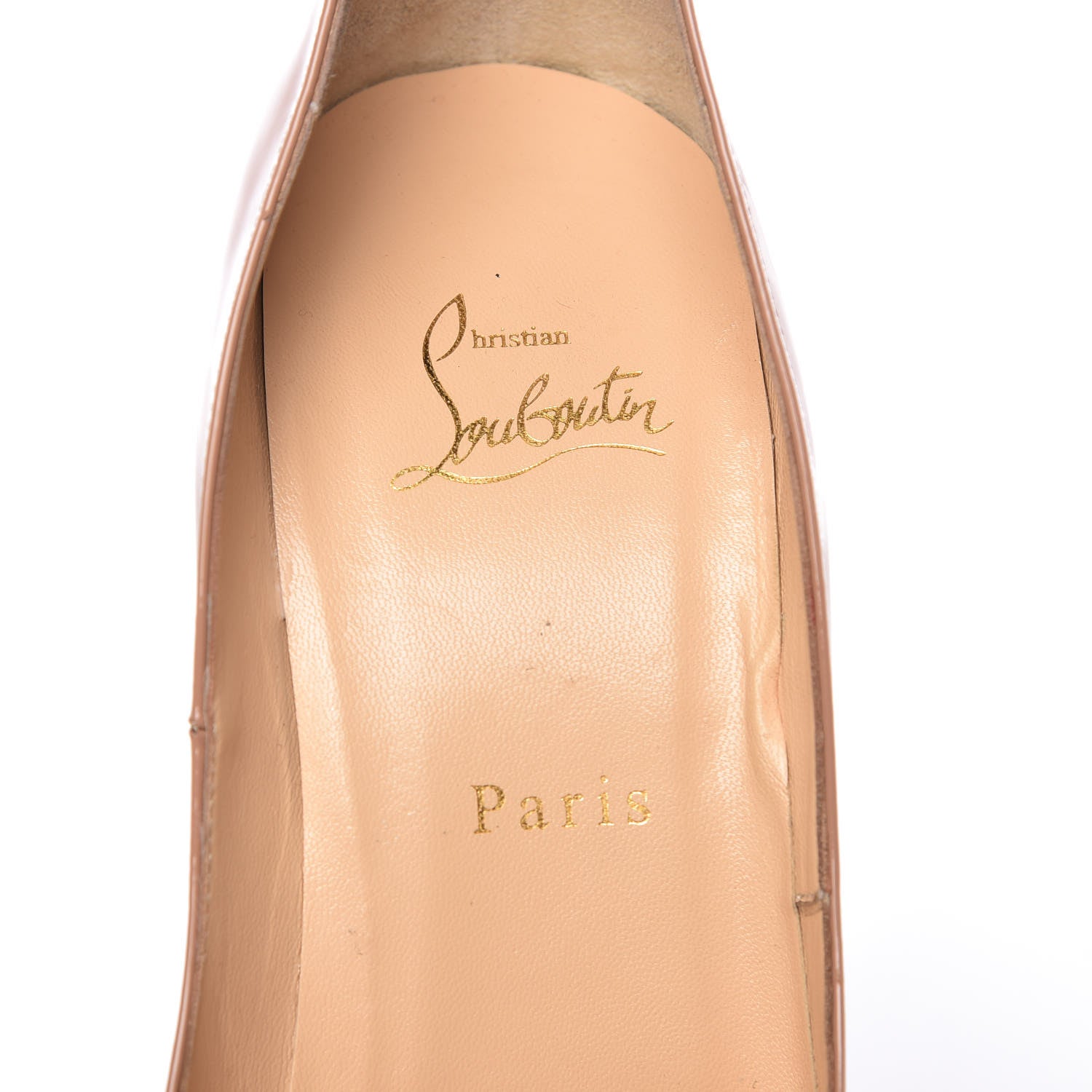 Christian Louboutin Patent Lady Peep 150 Pumps 40 Nude 8 of 8