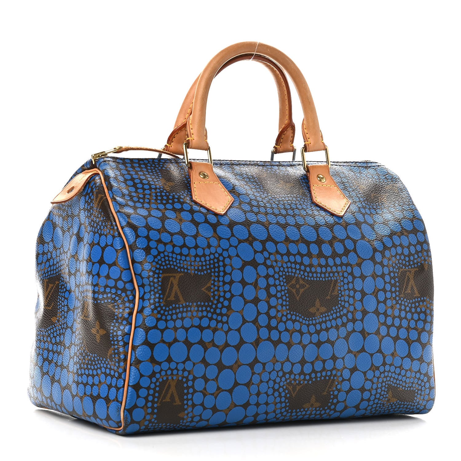 Louis Vuitton Monogram Kusama Town Speedy 30 Blue 3 of 11