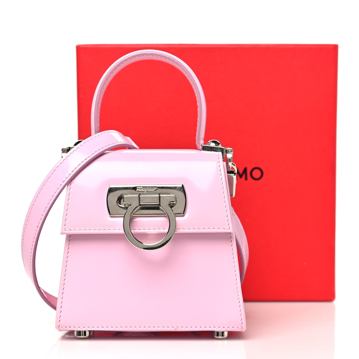 Salvatore Ferragamo Brushed Calfskin Micro Iconic Top Handle Bag