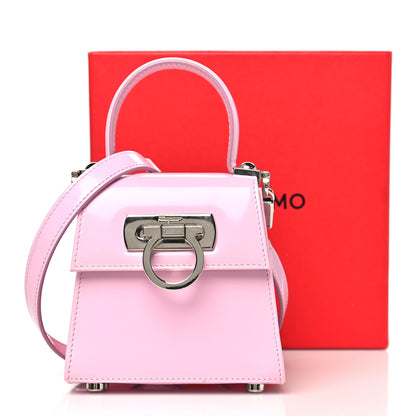 Salvatore Ferragamo Brushed Calfskin Micro Iconic Top Handle Bag Bubble Gum 10 of 10