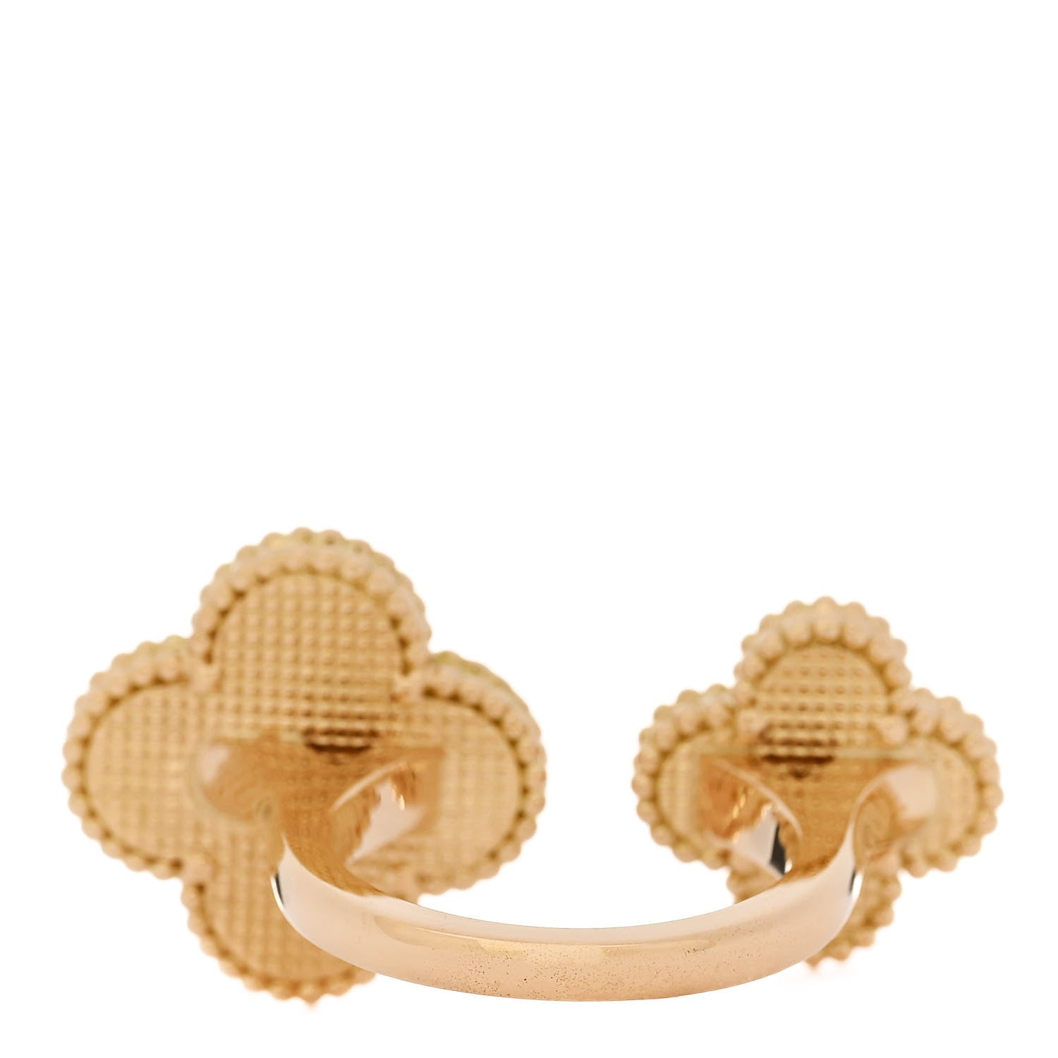 Van Cleef & Arpels 18K Yellow Gold Mother of Pearl Magic Alhambra Between the Finger Ring 61 9.5 4 of 6