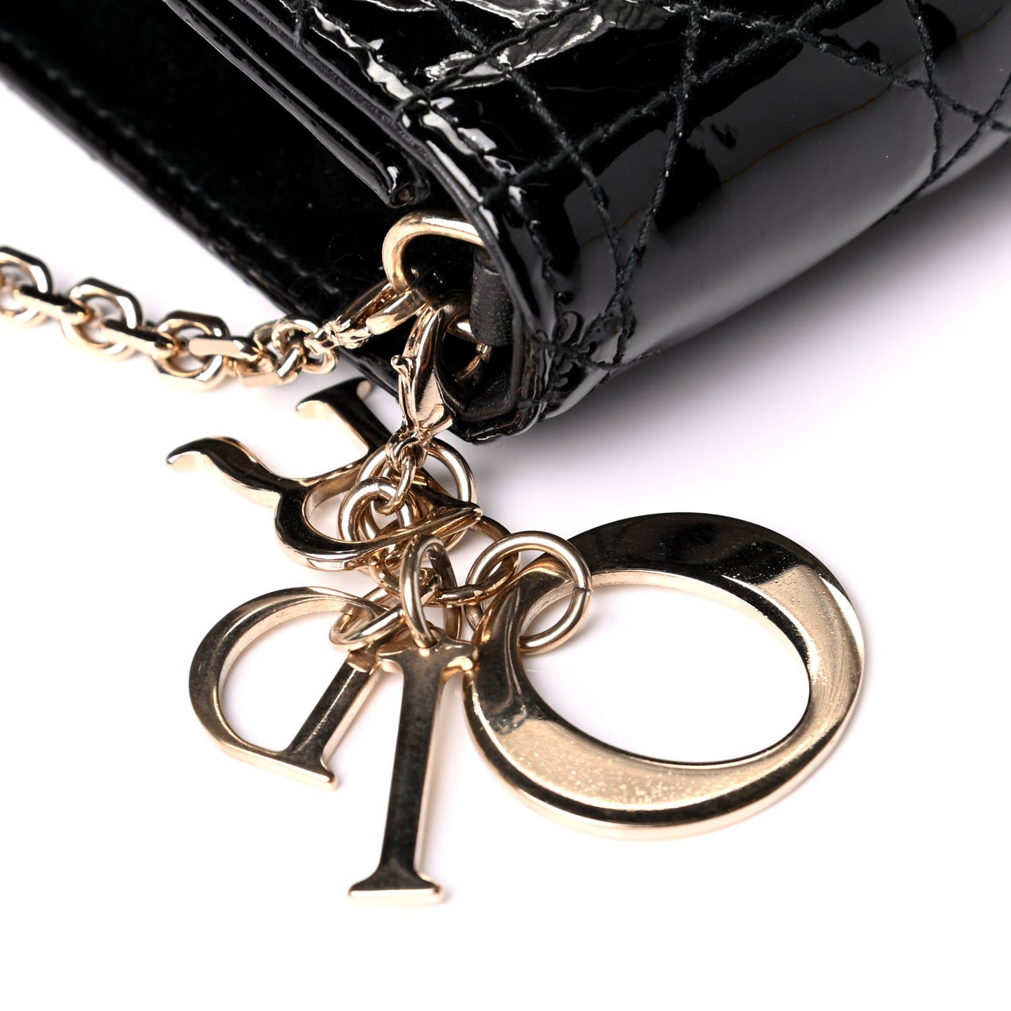 Patent Cannage Lady Dior Clutch Black