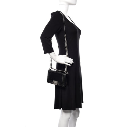 Chanel Glazed Calfskin Small Boy Flap Black 2 of 12