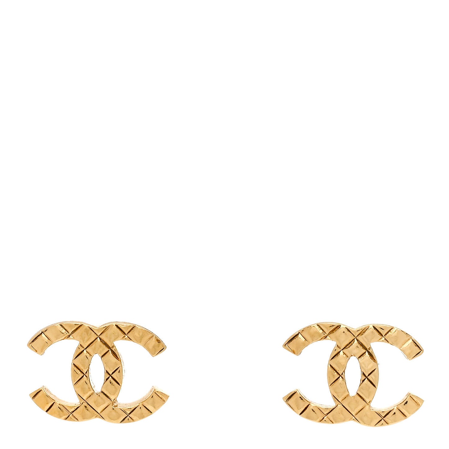 Quilted CC Earrings Gold