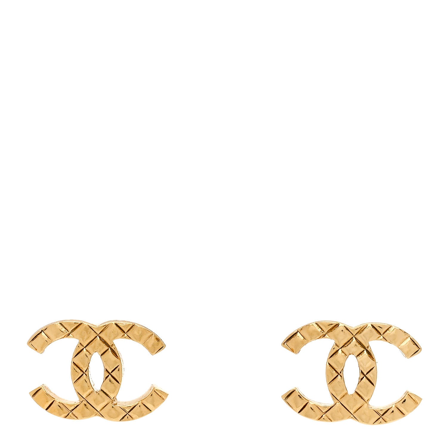 Chanel Quilted CC Earrings Gold 1 of 5