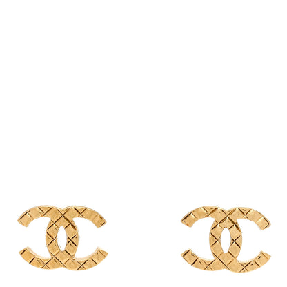 Chanel Quilted CC Earrings Gold 1 of 5