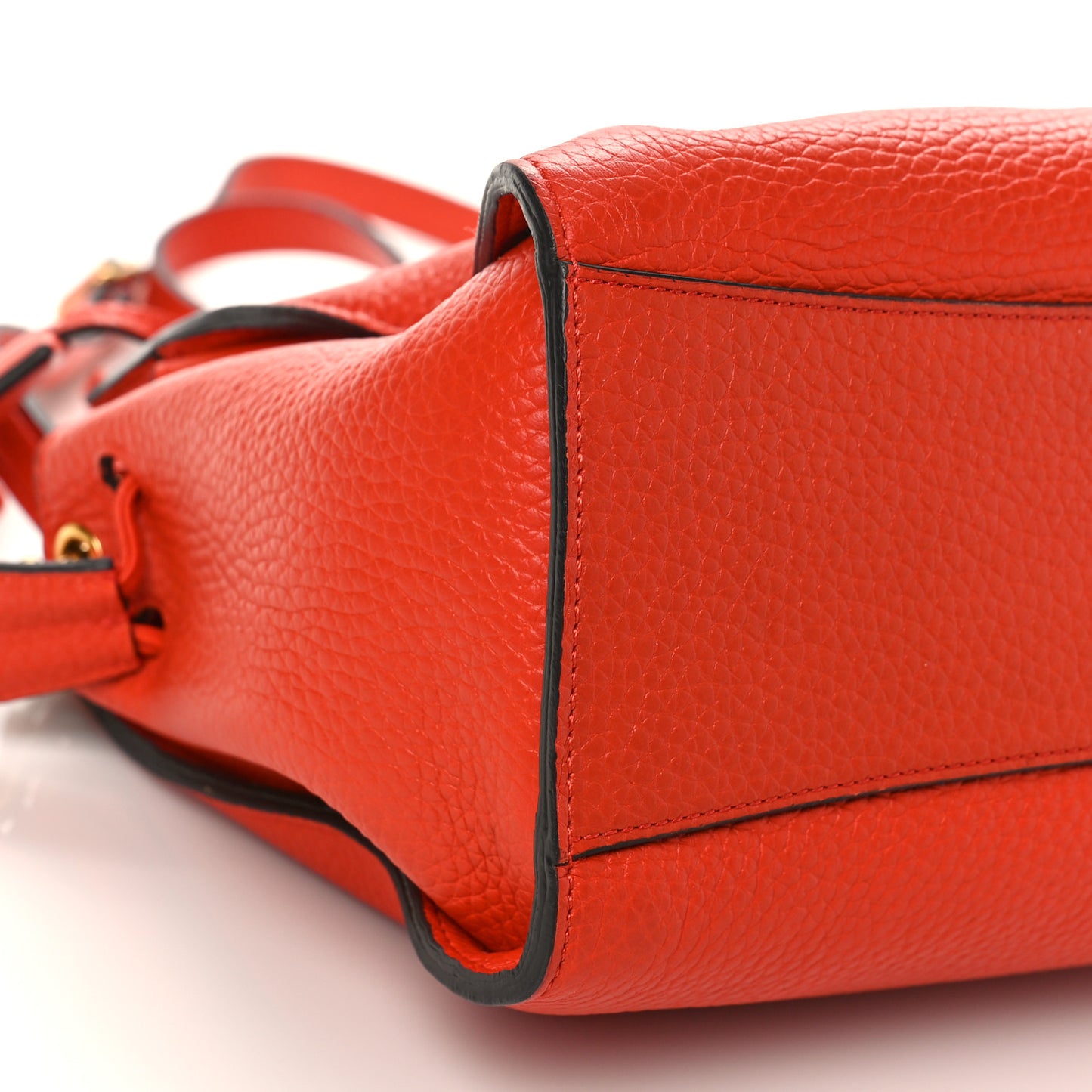 Heavy Grain Small Iris Tote Coral Orange