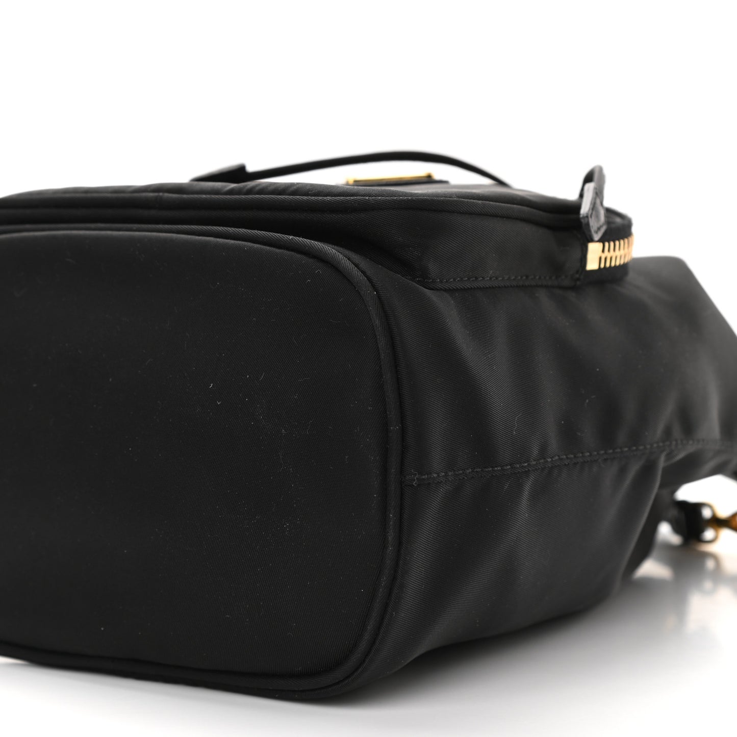 Saffiano Tessuto Nylon Mini Bucket Crossbody Bag Black