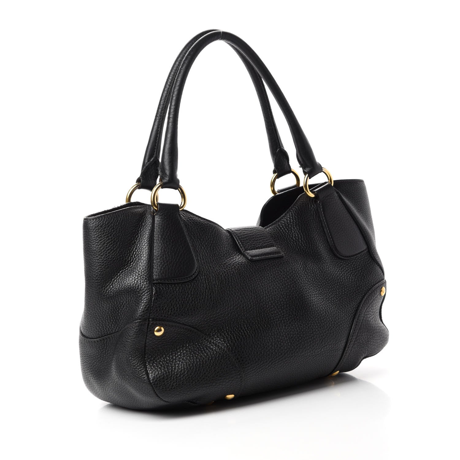 Prada Vitello Daino Buckle Tote Black 3 of 12