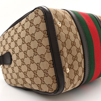 Gucci Monogram Vintage Web Medium Boston Dark Brown 9 of 16