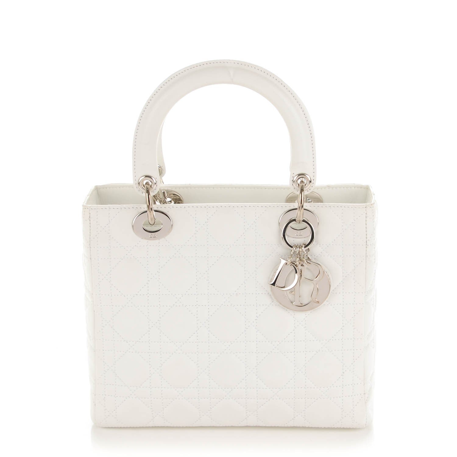 Christian Dior Lambskin Cannage Medium Lady Dior White 1 of 7