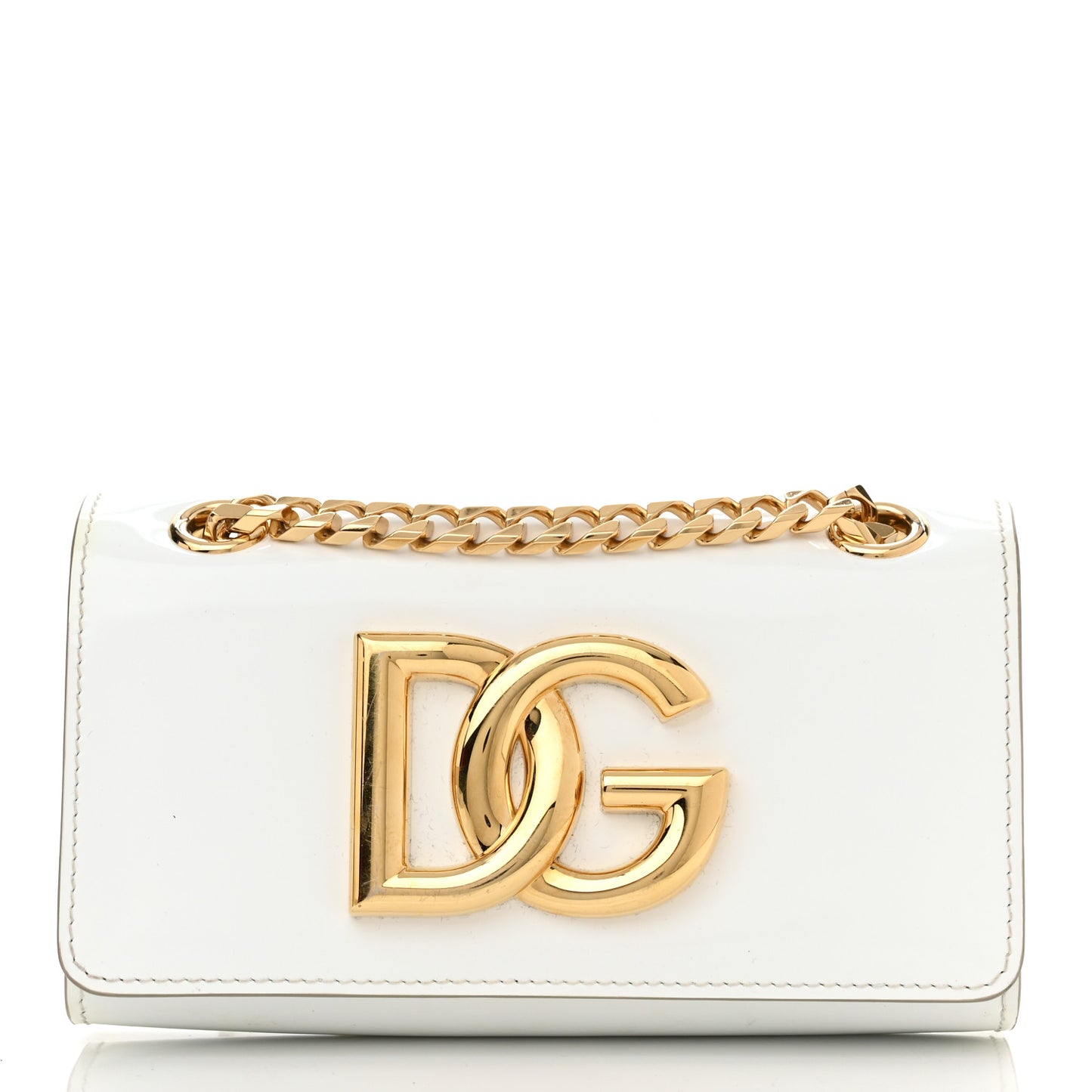 Patent DG Girls Phone Shoulder Bag Blanco